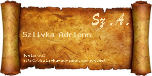 Szlivka Adrienn névjegykártya